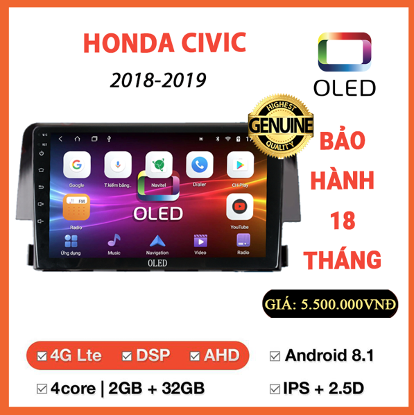MÀN HÌNH OLED HONDA CIVIC 2018-2019